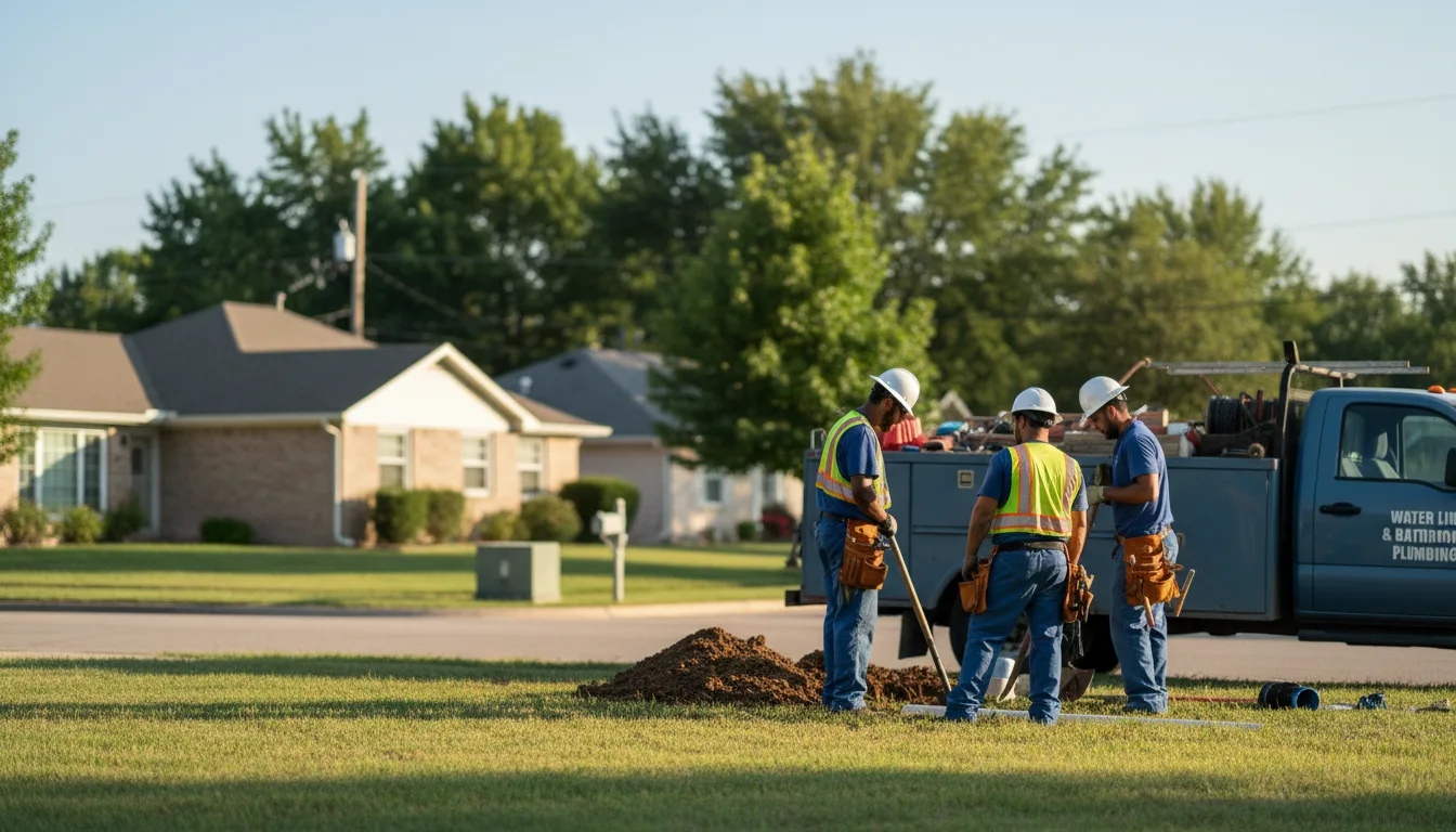 Residential water line and bathroom plumbing service in Starkville, MS